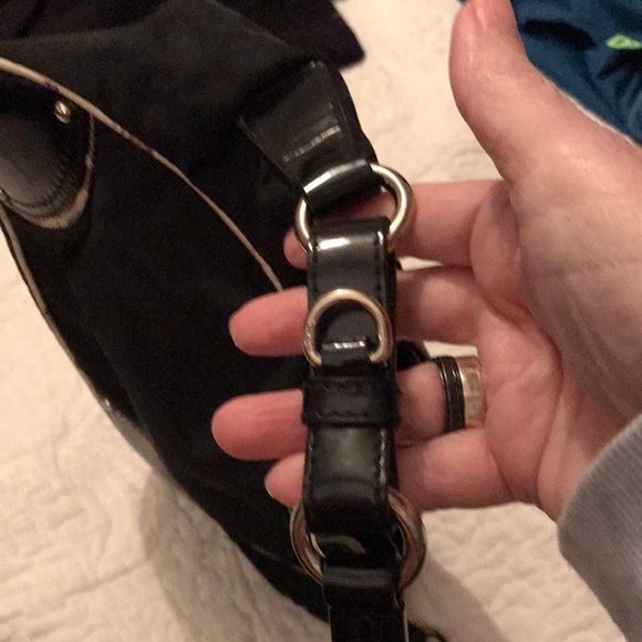 PRADA Purse in Black fabric - corners & handle leather . Leather binding - Picture 8 of 12